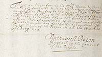 Nathaniel Bacon drew the battle lines with the colonial government with his Declaration in the Name of the People in 1676.