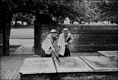 Visitors in Bruton Parish Churchyard