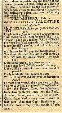 This rhyming declaration of hopeful love picked out Miss Frances Lewis's name in the first letter of each line of the poem.