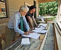 Author Ed Chappell during construction.