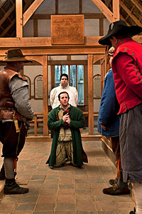 Begging forgiveness in the church at Jamestown Settlement