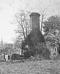 Union soldiers took bricks from remains of the Palace for construction elsewhere in town during the occupation.