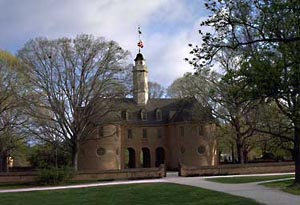 The cupola of the Capitol at the eastern extreme of Duke of Gloucester Street